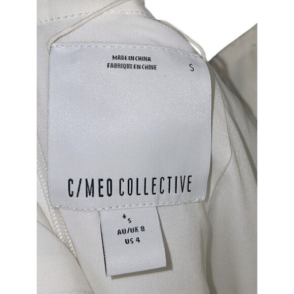 C/MEO Collective Collision Midi Dress Small (4) Linen Ivory Old Money Club Med - Picture 3 of 5